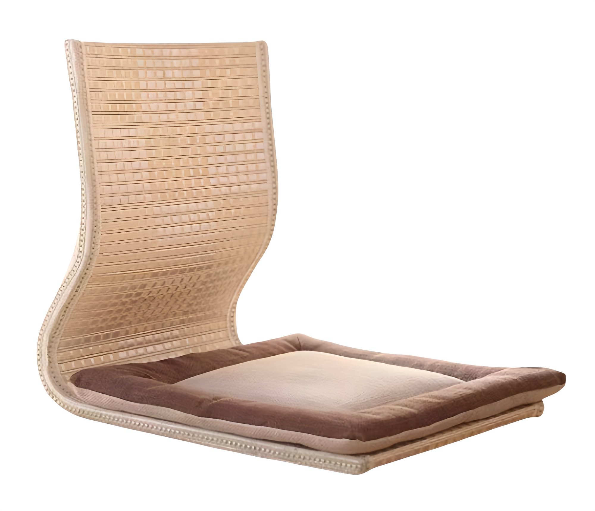 Amazon｜座椅子 竹製 背もたれ チェア 腰が痛くならない クッション付